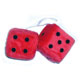 www.americanspareparts.de - FUZZY DICE 9CM ROT